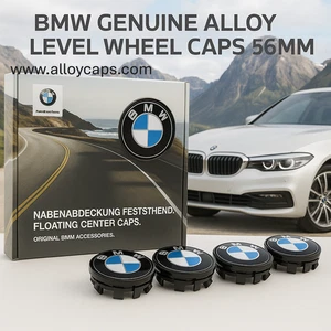 Floating Genuine BMW 5 Series Level Alloy Wheel Centre Caps 56mm Set of 4 - Picture 1 of 2
