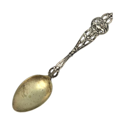 CUCHARA VINTAGE COLECCIONABLE FLORAL PLATA ESTERLINA ALVIN CORP 5 3/4" 24GR #5229 Foto 1 de 4