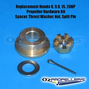 Honda 8-9.9-15-20hp Prop Propeller Kit Spacer, Thrust Washer, Nut, Split Pin - Bild 1 von 1