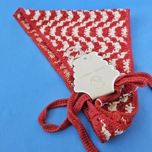 Orange White Crochet Bandana Headband EDC Coachella Hair Scarf Festival *US SELL - Picture 1 of 7