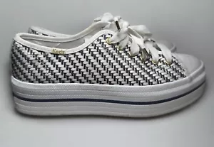 Keds X Kate Spade New York Triple Up Woven Sneakers Women's Size 8 EUC - Picture 1 of 10