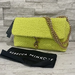 NEU Rebecca Minkoff Edie Medium Umhängetasche Handtasche Chartreuse Tweed 328 $ - Bild 1 von 15