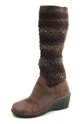 UGG Cresthaven Botas de Invierno de Cuero Marrón con Cuña para Mujer Gamuza 10 EU 41 Foto 1 de 4