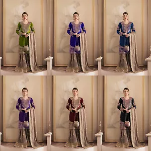 Abito Salwar Kameez pakistano cucito pronto all'uso Bollywood vestito Eid party wear - Foto 1 di 26