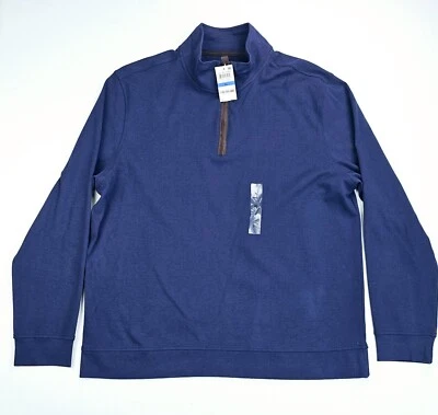 Tasso Elba Size XL Men Navy 1/4 Zip Table Long Sleeve Turtle Neck Activewear Top - Image 1 of 4