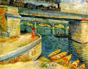 Impresión o lienzo - Puentes a través del Sena en Asnieres - Por Vincent Van Gogh - Imagen 1 de 1
