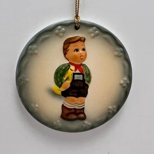 Vintage 1984 Schmid Hark the Herald Medallion Christmas Ornament Hummel Ceramic - Picture 1 of 4