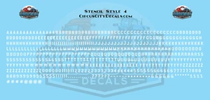 Schablone #4 Alphabet Buchstaben & Zahlen 1/16"" 1/8"" 3/16"" 1/4"" Wasser Schiebeaufkleber... - Bild 1 von 49