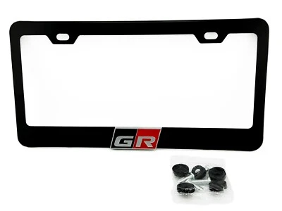 BLACK GR Supra a90 License Plate Frame SATIN SILVER GR86 Logo Stainless Steel - Image 1 of 3
