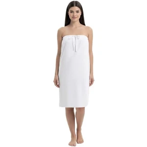 Stretch Terry Spa Wrap for Women – Adjustable Drawstring, 80% Cotton Blend -AG11 - Picture 1 of 6