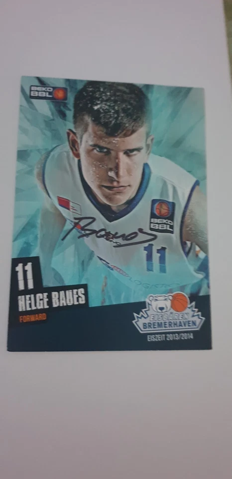 Originale Autogrammkarte Helge Baues (Eisbären Bremerhaven) - Bild 1 von 1