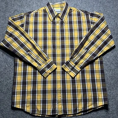 Southpole Authentic Mens Shirt XL Yellow/Brown Plaid Long Sleeves Button Up Y2k - Image 1 of 4
