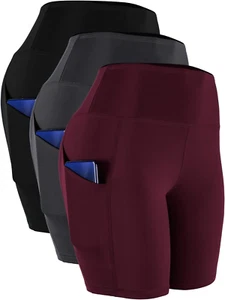 CADMUS Yoga Shorts Women's 2-Side Pockets High Waist Spandex for Bike & Running - Picture 1 of 12