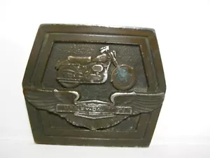 Vintage Tiffany Studio New York Metall Harley Davidson Gürtelschnalle - Bild 1 von 4