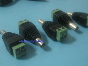 50 pz connettore adattatore jack spina di alimentazione maschio 2,1 x 5,5 mm 12 V DC per fotocamera a circuito chiuso - Foto 1 di 2