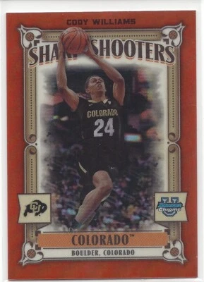 (3953) CODY WILLIAMS /25 2023-24 BOWMAN CHROME U SHARP SHOOTERS ORANGE REFRACTOR - Image 1 of 4