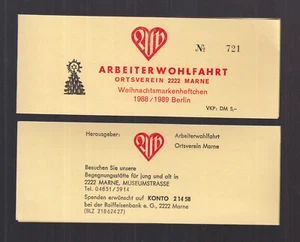 Berlin Markenheft Weihnachten 1988/89 AWO Ortsverein Marne Limitierte Auflage - Picture 1 of 3
