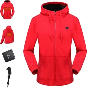 ADDHEAT Giacca Uomo Invernale Riscaldata con Cappuccio Rosso Taglia Media  - Foto 1 di 5