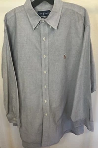 Polo Ralph Lauren Button Down Shirt Mens 17 1/2 32/33 Classic Fit Gray Cotton - Picture 1 of 5
