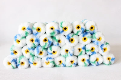 30 Rolls 4" inch polyester Paint Roller Refill blue Stripe Soft Woven 1/2"  - Image 1 of 4