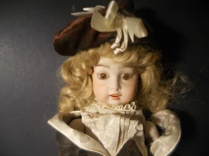 Crescent Bru CARWELL Family Porcelain bisque DOLL VICTORIAN style DRESS 23 in - Picture 1 of 9