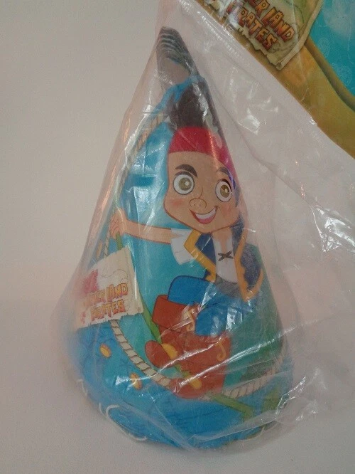 1 PACK DE 8 SOMBREROS FIESTA CUMPLEAÑOS DISNEY JAKE & THE NEVERLAND PIRATES, NUEVOS 3+ Foto 1 de 1