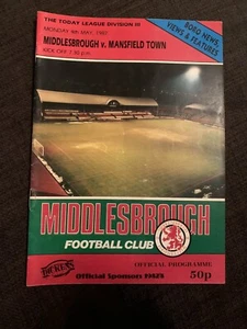 1987 Middlesbrough V Mansfield Town Football Programme - Picture 1 of 2