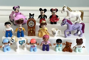 Duplo Figure & Animal Lot Mickey Minnie Belle Woody Horses Pony Kids - Picture 1 of 8