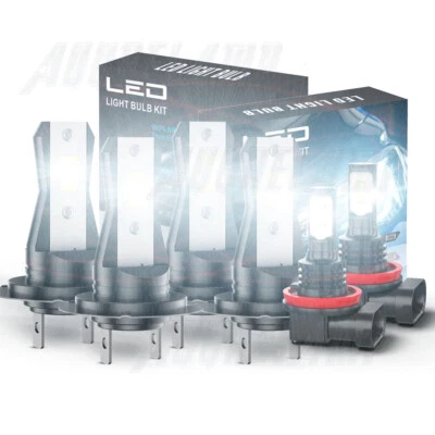 For BMW 320i 2013-2017 6x LED Headlight Hi/Low + Fog Light Bulbs Combo Kit 6000K — 第 1/4 张图片