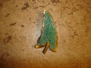 Botón de árbol de Navidad de metal de tono dorado vintage - Imagen 1 de 2
