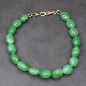 Impresionante Pulsera 124 Cts Mejorada Verde Esmeralda Con Cuentas Más Brillante AK 40 E498 - Imagen 1 de 3