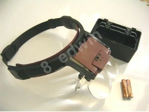  Led Illuminated Double Lens Headband Magnifier - 4 of lenses included - Picture 1 of 9