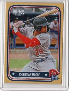 2024 Onyx Vintage Extended CHRISTIAN MOORE Prospect Yellow /150 LA Angels - Bild 1 von 2