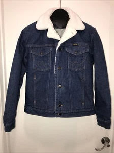 Wrangler Herren blau Denim Sherpa gefüttert Trucker Jacke Gr. Small Western 74255PW - Bild 1 von 19