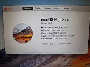 Apple MacBook Air 13 pollici computer portatile 2015 Core i5 1,6 GHz 8 GB Ram 128 GB SSD vedi foto - Foto 1 di 7