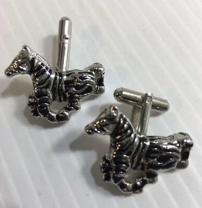 Gemelos Zebra para hombre cromados y negros safari animal vida silvestre - Imagen 1 de 6