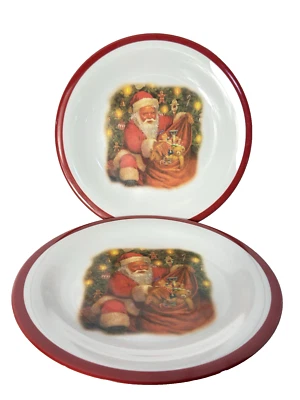 Set of 2 Pottery Barn Kids Melamine Plates Night Before Christmas Ruth Sanderson - Image 1 of 4