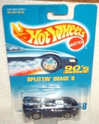 Hot Wheels Blue Card #248 Splittin' Image II Purple/looks more blue,7 spokes - Image 1 of 2