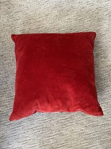 Vintage Ralph Lauren Pillow 18” Solid Red Velvet Pristine - Picture 1 of 4