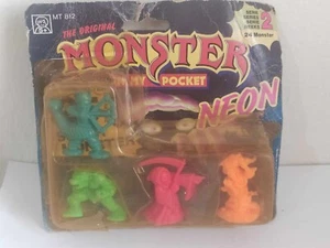 vtg Monster In My Pocket Neon Series 2 4-Pack Blister Matchbox 1991 New - Picture 1 of 7