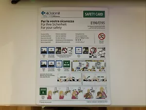 SALE: Air Dolomiti Lufthansa Safety Card E 190/195 Nov 2016 NEW and UNUSED - Zdjęcie 1 z 3