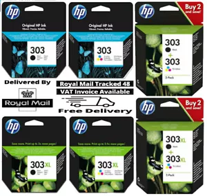 Genuine HP 303, 303XL Black & Colour Ink Cartridges for HP ENVY 7200 Printer LOT - Picture 1 of 14