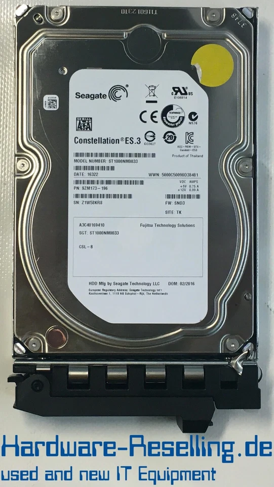 Seagate FUJITSU ETERNUS 1TB ST1000NM0033 A3C40169410 9ZM173-196 - Bild 1 von 1