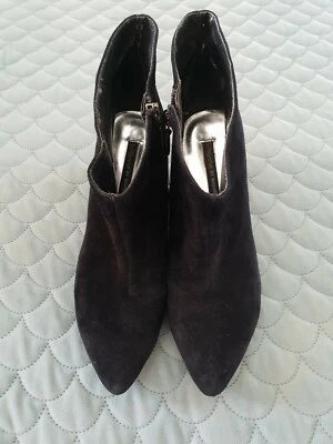 WAYNE COOPER Botines de Cuña de Cuero Gamuza Negro Talla 37.5 B44 Foto 1 de 4