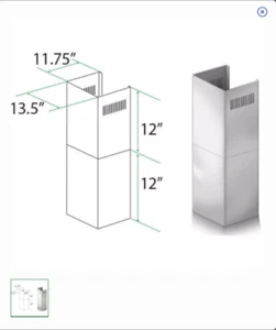 Z LINE chimney short kit for 7-8 foot ceilings 2 pieces part# sk-455476477667697 - Picture 1 of 3