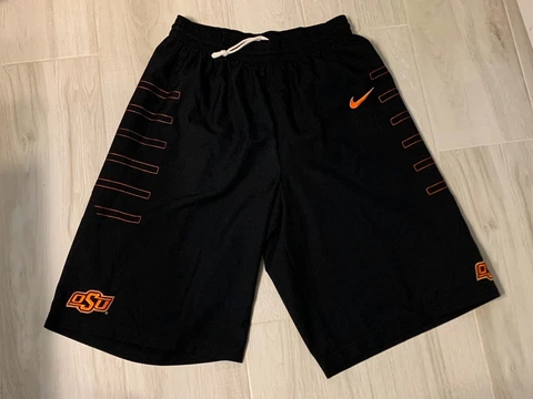 RARE AUTHENTIC NIKE OKLAHOMA STATE OSU COWBOYS GAME BLACK SHORTS NCAA BASKETBALL Cover