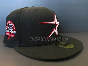 USA CAP KING EXKLUSIV HOUSTON ASTROS TAILLIERT MÜTZE SCHWARZ ROT 45. PATCH CLUB 7 3/4 - Bild 1 von 10