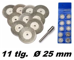 10x Diamant Trennscheiben Ø 25mm Stein Glas Modellbau Dremel Mini Flex Stahl - Picture 1 of 3