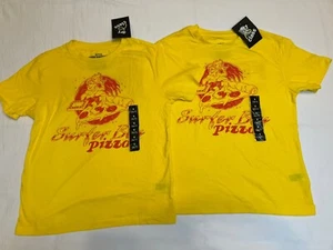 2X Netflix Stranger Things Yellow Graphic T-Shirt Youth S (6/7) Surfer Boy Pizza - Picture 1 of 6