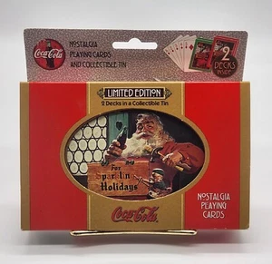 Coca-Cola Playing Cards 2 Decks Limited Edition Tin Sealed Santa Xmas - Picture 1 of 8